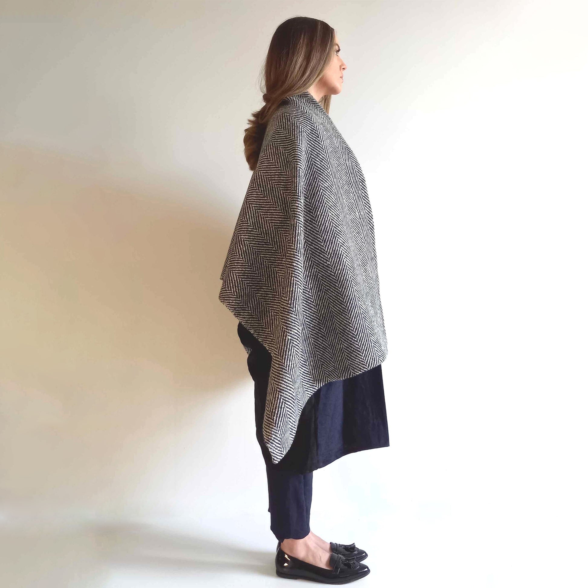 Handwoven Donegal Tweed Throw is the perfect sustainable Christmas gift. Handmade in Ireland can also be worn as a scarf.