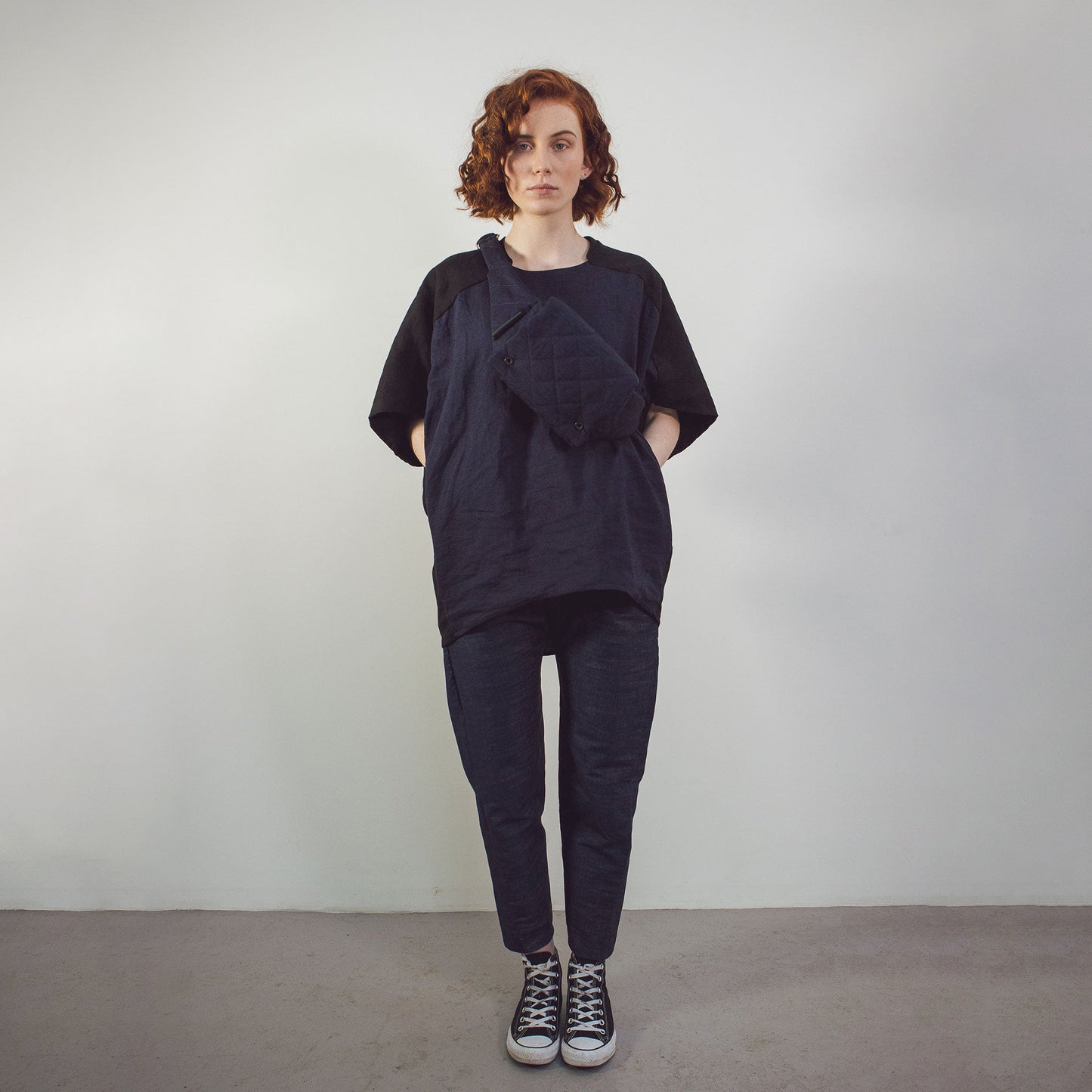 Woman The Costume Room Raw Organic Denim Asymmetric Trousers