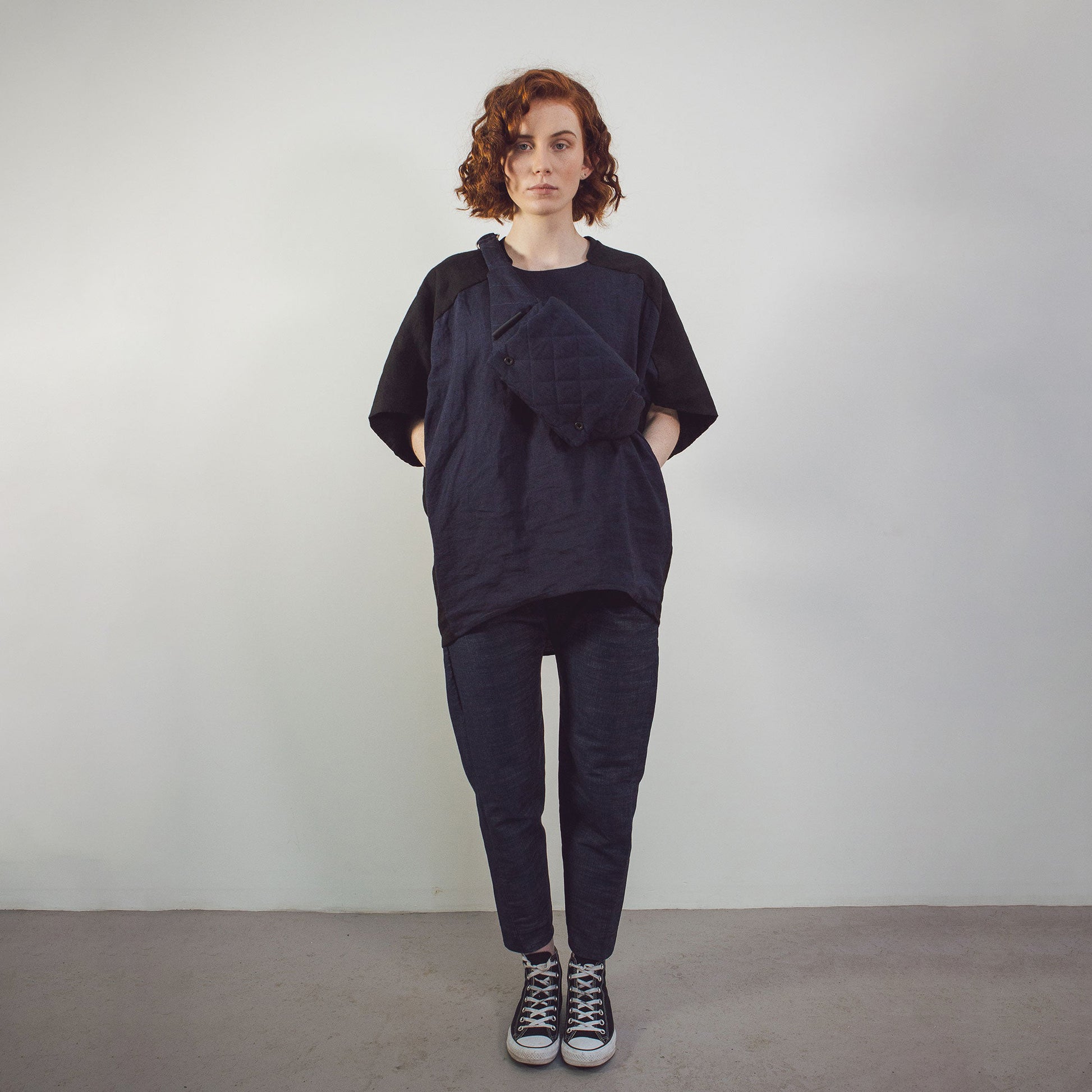 Woman The Costume Room Raw Organic Denim Asymmetric Trousers